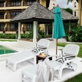 Adjustable Patio Sun Lounger with Weather Resistant Wheels - Gallery View 6 of 57