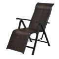 2 Pieces Patio Rattan Folding Lounge Chair - Gallery View 4 of 12