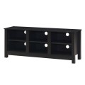 Universal Wooden TV Stand for TVs up to 60 Inch with 6 Open Shelves - Gallery View 15 of 24