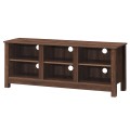 Universal Wooden TV Stand for TVs up to 60 Inch with 6 Open Shelves - Gallery View 3 of 24