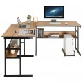L-Shaped Computer Desk with Tiltable Tabletop - Gallery View 45 of 48