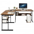 L-Shaped Computer Desk with Tiltable Tabletop - Gallery View 21 of 48