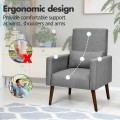 2-in-1 Fabric Upholstered Rocking Chair with Waist Pillow - Gallery View 22 of 33