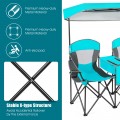 Portable Folding Camping Canopy Chairs with Cup Holder - Gallery View 17 of 35