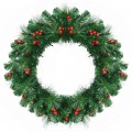 24 Inch Pre-lit Artificial Spruce Christmas Wreath