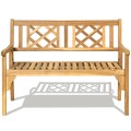 Patio Foldable Bench with Curved Backrest and Armrest - Gallery View 7 of 12
