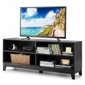 58 Inch Modern Media Center Wood TV Stand with 4 Open Storage Shelves - Gallery View 15 of 35