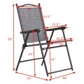 Set of 2 Patio Folding Sling Back Camping Deck Chairs - Gallery View 26 of 44