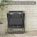 Folding Recliner Lounge Chair with Shade Canopy Cup Holder - Gallery View 7 of 46