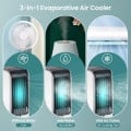110V Portable Cooling Evaporative Fan with 3-Speed and 8H Timer Function