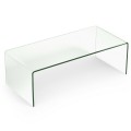 42 x 19.7 Inch Clear Tempered Glass Coffee Table with Rounded Edges - Gallery View 10 of 10