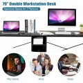 79 Inch Multifunctional Office Desk for 2 Person with Storage - Gallery View 11 of 23