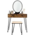 Industrial Makeup Dressing Table with 3 Lighting Modes - Gallery View 17 of 39