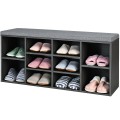 10-Cube Organizer Shoe Storage Bench with Cushion for Entryway - Gallery View 22 of 49