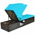 Outdoor Chaise Lounge Chair with Folding Canopy - Gallery View 20 of 24