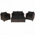 5 Pieces Patio Cushioned Rattan Furniture Set - Gallery View 62 of 71