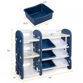 Kids Toy Storage Organizer with Bins and Multi-Layer Shelf for Bedroom Playroom - Gallery View 15 of 22