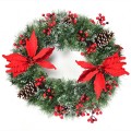 Pre-lit Snow Flocked Christmas Wreath with 50 LED Lights - Gallery View 8 of 12