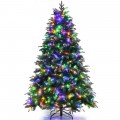 Pre-Lit Snowy Christmas Hinged Tree with Multi-Color Lights - Gallery View 3 of 24