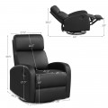 Leather Recliner Chair with 360° Swivel Glider and Padded Seat - Gallery View 28 of 36