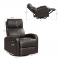 Leather Recliner Chair with 360° Swivel Glider and Padded Seat - Gallery View 16 of 36