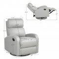 Leather Recliner Chair with 360° Swivel Glider and Padded Seat - Gallery View 4 of 36