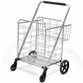 Heavy Duty Folding Utility Shopping Double Cart - Gallery View 12 of 18