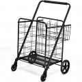 Heavy Duty Folding Utility Shopping Double Cart - Gallery View 3 of 18