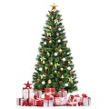7 Feet Premium Hinged Artificial Christmas Tree with Pine Cones - Gallery View 8 of 12