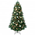 7.5 Feet Artificial Christmas Tree with Ornaments and Pre-Lit Lights - Gallery View 3 of 13