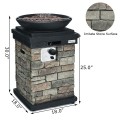 40000BTU Outdoor Propane Burning Fire Bowl Column Realistic Look Firepit Heater - Gallery View 4 of 27