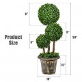 30 Inch Artificial Topiary Triple Ball Tree Indoor and Outdoor UV Protection - Gallery View 4 of 15