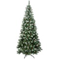 8 Feet Snow Flocked Artificial Christmas Hinged Tree - Gallery View 8 of 12