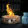 40,000 BTU Stone Gas Fire Stove Pit for Outdoor Patio Garden Backyard - Gallery View 13 of 24