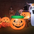 4 Feet Halloween Inflatable LED Pumpkin with Witch Hat - Gallery View 8 of 12
