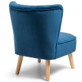 Modern Armless Velvet Accent Chair with Wood Legs - Gallery View 20 of 36