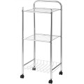 3 Tier Mesh Wire Organizers Rolling Utility Cart with Wheels for Bathroom - Gallery View 6 of 11