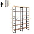 80.7 Inch Double Wide 6-Shelf Bookcase Industrial Metal Storage Shelf