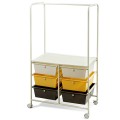 6 Drawer Rolling Storage Drawer Cart with Hanging Bar for Office School Home - Gallery View 10 of 48