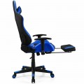 PU Leather Gaming Chair with USB Massage Lumbar Pillow and Footrest - Gallery View 9 of 44