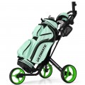 3 Wheel Folding Golf Push Cart with Brake Scoreboard Adjustable Handle - Gallery View 24 of 47
