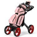 4 Wheel Golf Push Cart with Brake Scoreboard Adjustable Handle - Gallery View 7 of 48