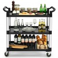 3-Shelf Utility Service Cart Aluminum Frame 490lbs Capacity with Casters - Gallery View 7 of 12
