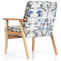 Modern Accent Armchair Fabric Lounge Chair with Rubber Wood Leg - Gallery View 18 of 36