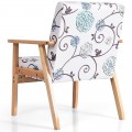Modern Accent Armchair Fabric Lounge Chair with Rubber Wood Leg - Gallery View 6 of 36