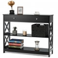 3-Tier Console Table with Drawers for Living Room Entryway