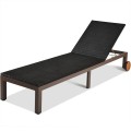 Outdoor Rattan Patio Chaise Lounge Recliner Chair - Gallery View 20 of 24