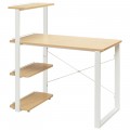 Reversible Computer Desk Study Table Home Office with Adjustable Bookshelf
