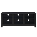 Universal Wooden TV Stand for TVs up to 60 Inch with 6 Open Shelves - Gallery View 22 of 24