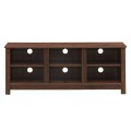 Universal Wooden TV Stand for TVs up to 60 Inch with 6 Open Shelves - Gallery View 10 of 24